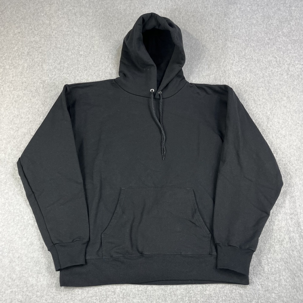 Hanes Ultimate Cotton Hoodie Mens Medium Black Pullover Heavyweight Fleece